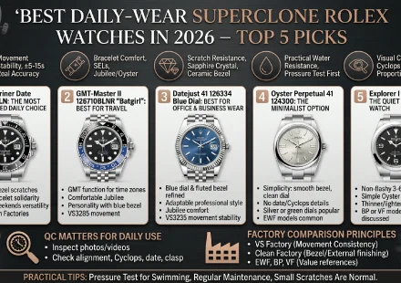 Best Daily-Wear Superclone Rolex Watches in 2026 – Top 5 Picks