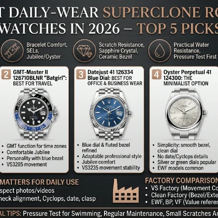 Best Daily-Wear Superclone Rolex Watches in 2026 – Top 5 Picks